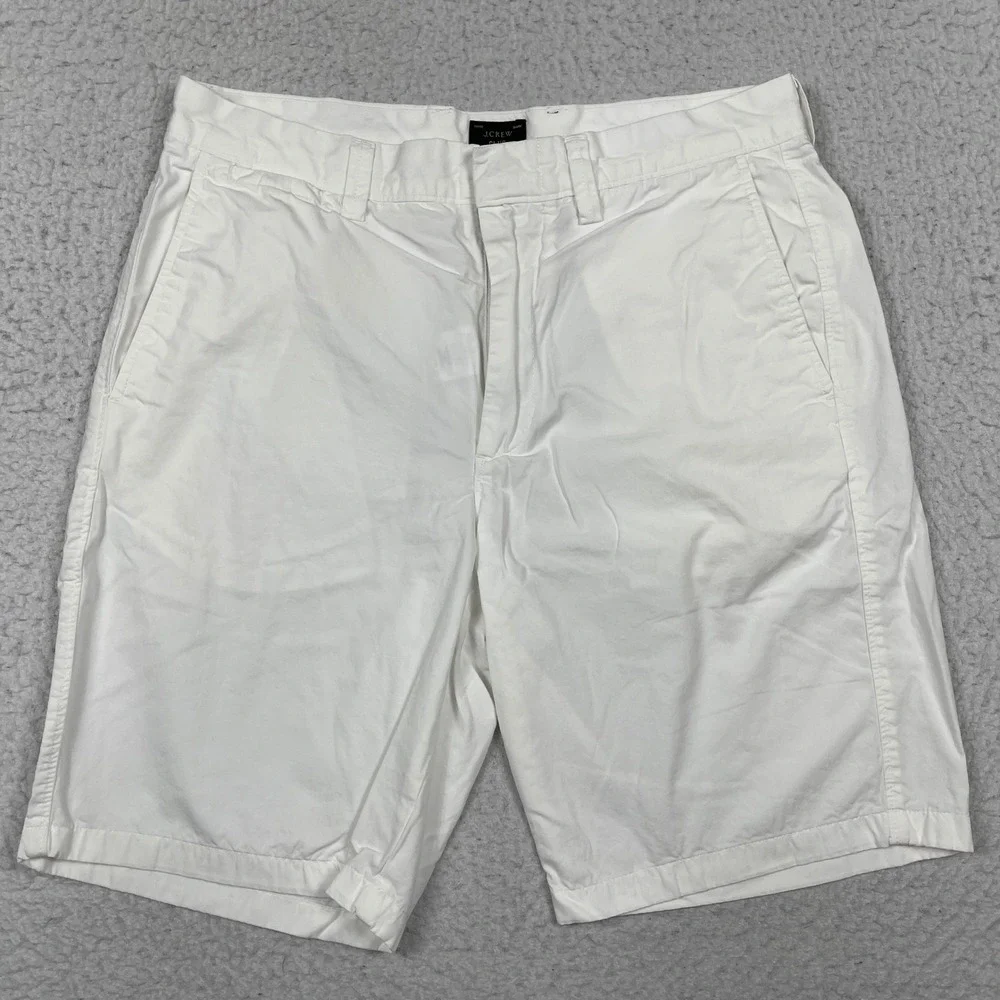 J Crew Chino Shorts Mens 31 White Club 9 Inch Inseam Preppy Coastal Summer